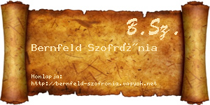 Bernfeld Szofrónia névjegykártya
